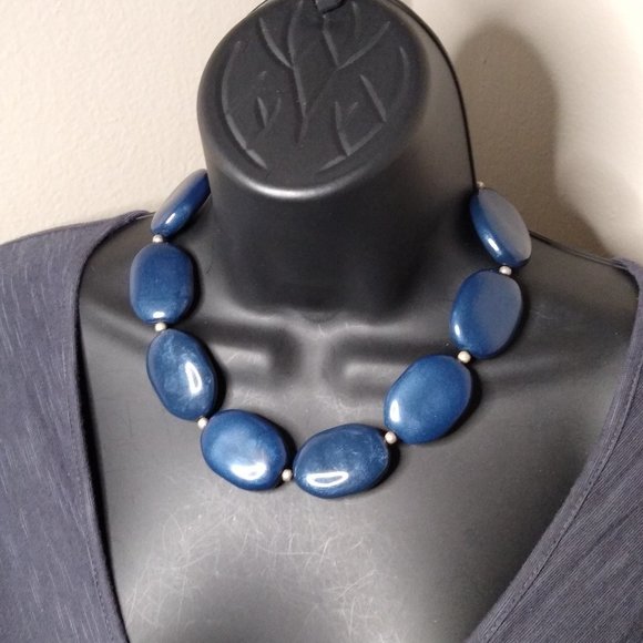 Vintage Large Plastic Bead Necklace Adjustable 17.5 To 20.5 Inches - Picture 1 of 16